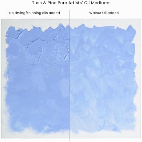Tusc & Pine Walnut Oil for Painting - 16.9 Oz Bottle - Professional Artists' Paint Medium, Increase Sheen, Slows Drying Time, Solvent Free Thinner, Refined in Small Batches in North Carolina