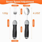 Weighted & Swivel Adaptive Utensils for Hand Tremors,Parkinson‘s - Comfort Grip Silverware Set, Eating Aids for Arthritis, Elderly & Weak Hands (Spoon & Fork)