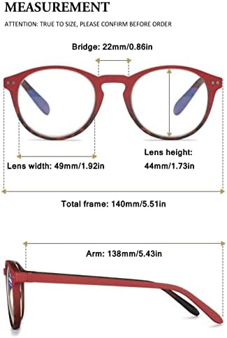 VEVESMUNDO Round Reading Glasses Vintage Large Frame Spring Hinge Blue Light Blocking Glasses for Women Men