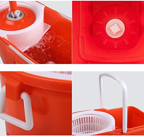 Rotating mop Double Drive Hand Pressure Automatic Drying Mop Bucket, 2 mop Heads