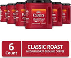 Folgers Classic Roast Ground Coffee, Medium Roast, 25.9 Oz. Canister (Pack of 6)