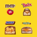Mars Snickers, M&M'S Milk Chocolate, Milky Way & Twix Fun Size Chocolate Candy Variety Pack, 75 Ct Bulk Bag (2.73 Pounds)