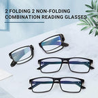 TERAISE 4-Pack Blue Light Blocking Reading Glasses Folding Reading Glasses Folden Readers Lightweight