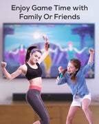 [4 PACK] Wristband for Just-Dance 2026 2025 2024 2023 Nintendo Switch/ for Zumba Burn It Up, Band for Joy-Con Grip, Adjustable Wrist Strap for Adult Teens and Kids, Skin-Kindly (Black Black/ Red Blue)