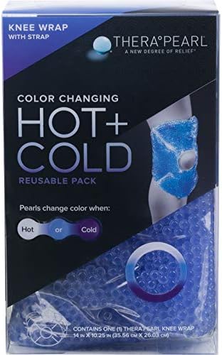 TheraPearl Color Changing Hot Cold Pack for Knee, Reusable Knee Wrap with Strap & Gel Beads, Best Ice Bag for Swelling, ACL & MCL Surgery, Sports Injuries, Non Toxic Flexible Hot & Cold Compress