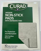 Curad Non-Stick Pads, 3 Inches X 4 Inches 10 Count