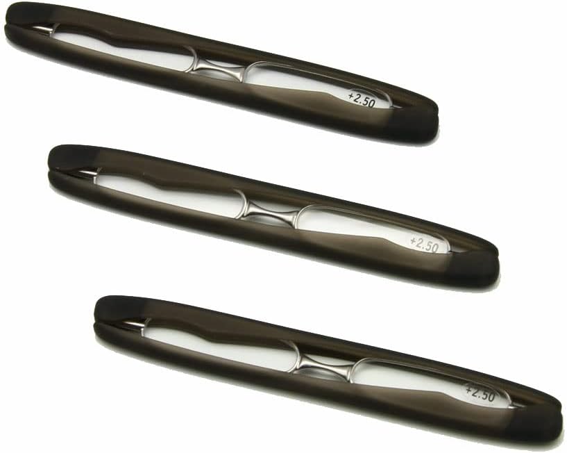 Pack of 3 Foldable Reading Glasses Mini Pocket Reader Presbyopen Glasses