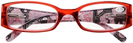 Eyekepper 5-Pack Spring Hinges Tiger Patterned Temples Reading Glasses Includes Sunshine Readers Women +2.5