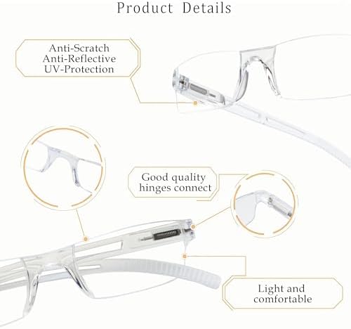 LifeArt 2/4 Pairs Reading Glasses, Blue Light Blocking Glasses, Computer Glasses for Men and Women, Rectangle Eyewear Frame