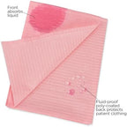 Practicon 125 Pack Pink Disposable Patient Bibs, 18" x 13", 3 Ply Waterproof Paper Bib Sheet with Poly Back, Dental, Medical, Tattoo, Nail Tray or Table Cover, 125 Pack