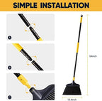 Yocada Commercial Broom Outdoor Indoor Commercial 3 PCS for Courtyard Garage Lobby Mall Market Floor Home Kitchen Room Office Pet Hair Rubbish 54Inch