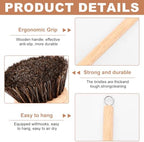 Bamboo Dish Brush with Handle, 3 Natural Bristle Heads (Horsehair, Sisal, Palm) Replaceable Heads, Wooden Dish Brush for Washing and Cleaning Pot Pan Bowl
