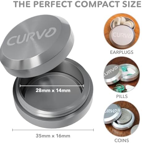 CURVD Premium Carrying Case Durable Travel Keychain Container, Medicine Pill Organizer, Travel Pill Box, Small Waterproof Holder for Pills, Earplugs, Compatible with Loop, Vibes & Eargasm