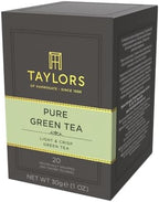 Taylors of Harrogate Pure Green Tea, Individually Wrapped Bags, 20 Count (Pack of 1), Delicate, Mellow and Crisp, Caffeinated, Enjoy Hot or Iced, 20 Teabags