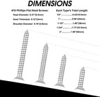 100 PCS #10X2 Stainless Steel Phillips Flat Head Wood Screws,Stainless Steel 18-8 A2(304) Screw,Home Screw Kit by QISHENG
