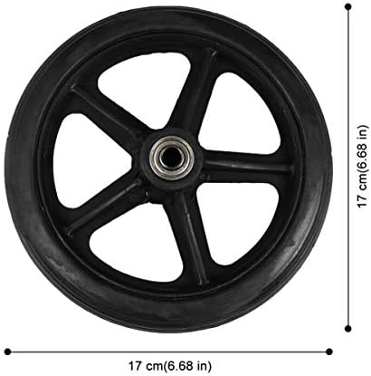 EXCEART 7 Inch Wheelchair Front Wheels - Solid Tire Replacement for Manual Wheelchairs - 2Pcs Easy Install Accessories with Ball Bearings