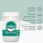 Nutiva Organic Cold-Pressed Virgin Coconut Oil, 444 mL (12 Pack) | Non-GMO, Fair Trade | Whole 30 Approved, Vegan & Keto | Fresh Coconut Flavor and Aroma for Cooking & Healthy Skin and Hair