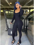 Womens Jumpsuit Long Sleeve One Piece Jumpsuits Leopard Print Sexy Backless Bodycon High Waisted Club Outfits Catsuits