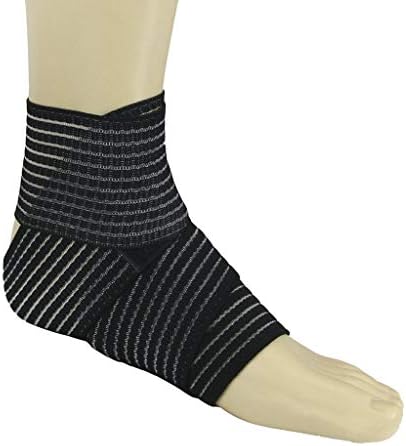 BXT Elastic Breathable Wrap Ankle Support Brace Compression Knee Elbow Wrist Ankle Hand Support Wrap Sports Bandage Strap with Hook & Loop Fastener Straps(A PIECE)