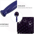 Large Muscle Roller Stick for Muscle Knots Relief Portable Yoga Massage Stick with Spiky Balls Blue and Purple for Fitness Pilates and Post-Workout Relaxation