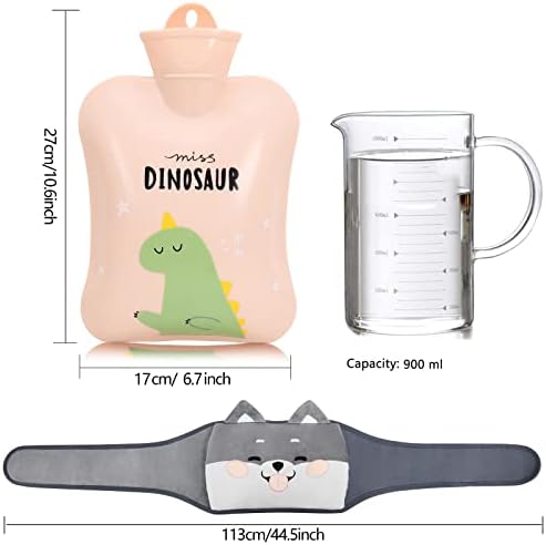 Hot Water Bag,Hot Water Bottle with Waist Cover Cartoon Warm Water Pouch for Neck and Shoulder, Back,Hand, Legs, Waist Warm