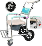 Wheelchair Shower Transport Chair, Adjustable Backrest Angle Shampoo Bath Toilet Chair, Adjustable Backrest Angle Shampoo Bathroom Toilet Chair Wash Wheelchair Seat