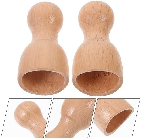 2pcs Wooden Massage Cups Compact Body Massager Tool for Muscle Relaxation Non-Slip Grip Deep Tissue Therapy for Shoulders Neck Back and Feet Portable Massage Tool