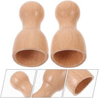 2pcs Wooden Massage Cups Compact Body Massager Tool for Muscle Relaxation Non-Slip Grip Deep Tissue Therapy for Shoulders Neck Back and Feet Portable Massage Tool