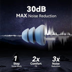 Ear Plugs for Sleeping - Soft Reusable Silicone Ear Plugs for Noise Reduction (35dB), 3D Oval Noise Cancelling Earbuds & Focus Design, Ideal for Side Sleepers - 2 Pairs (S + M/L)