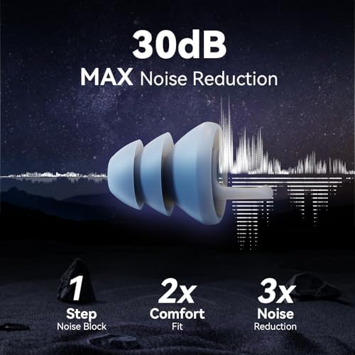 Ear Plugs for Sleeping - Soft Reusable Silicone Ear Plugs for Noise Reduction (35dB), 3D Oval Noise Cancelling Earbuds & Focus Design, Ideal for Side Sleepers - 2 Pairs (S + M/L)