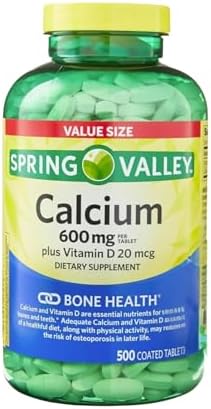 Calcium Supplement for Women and Men – 600 mg Calcium with Vitamin D3, Essential Bone Health Support, 500 Tablets Per Bottle for Over 8 Months (250 Days) of Supply (Pack of 1)