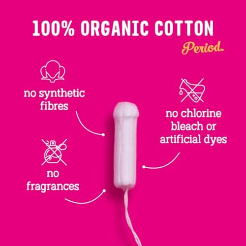 Flo - Organic Cotton Tampons for Women - 80 Pack (80 Regular Tampons) - Leak Proof - No Synthetic Fibers, Chlorine Bleach, or Added Dyes - Bio-Plastic Applicator - Feminine Care - Vegan & Cruelty Free