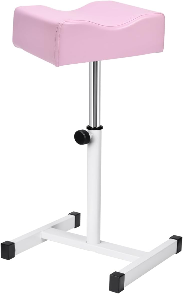 FLOLXNB Pedicure Manicure Footrest, Foot Massage Manicure Nail Beauty Stool Stand, Adjustable Height Footstool for Home Beauty Salon Spa Tattoo (Pink)
