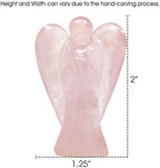 2 Inch Rose Quartz Guardian Angel Figurine Hand-Carved Natural Stone, Known as The Stone of Unconditional Love