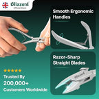 Ingrown Nail Clippers for Men with Ingrown Toenails – Blizzard Podiatrist Toenail Clipper Set German Forged (13cm - Straight Head - Smooth)