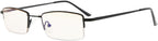Eyekepper Memory Titanium Bridge Computer Glasses 50% Blue Light Blocking Reading Glasses Amber Tinted Lenses