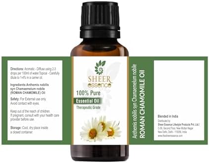 Roman Chamomile Oil (Anthemis Nobilis Syn Chamaemelum Nobile) Essential Oil 100% Pure Natural Undiluted Uncut Therapeutic Grade Oil 0.51 Fl.OZ