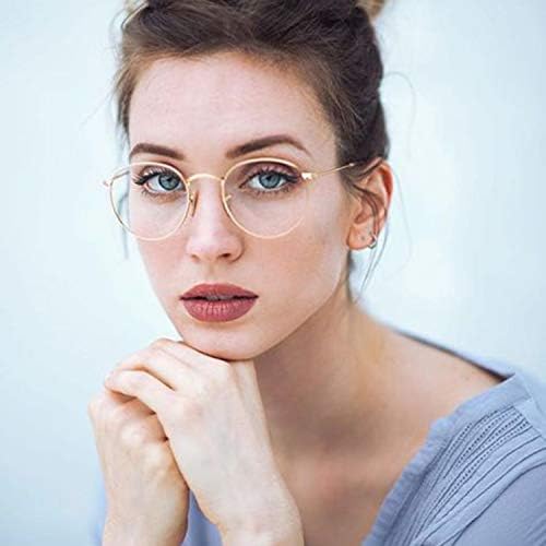 Kursan Classic Round Metal Clear Lens Glasses for Women Men Circle Frame Non-Prescription Eyeglasses