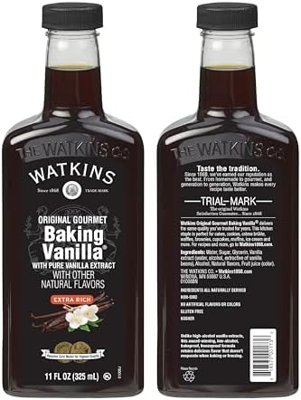 Watkins All Natural Original Gourmet Baking Vanilla, with Pure Vanilla Extract, 11 Fl Oz (Pack of 1) - Packaging May Vary