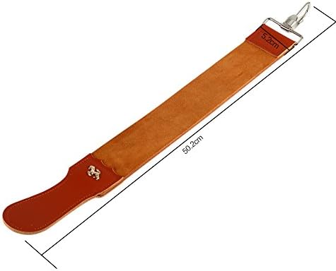 Genuine Leather Strop, 19.8 * 2in Straight Razor Strop, Barber Razor Sharpening Belt Suitable for Straight Razors Sharpeners and Chisels