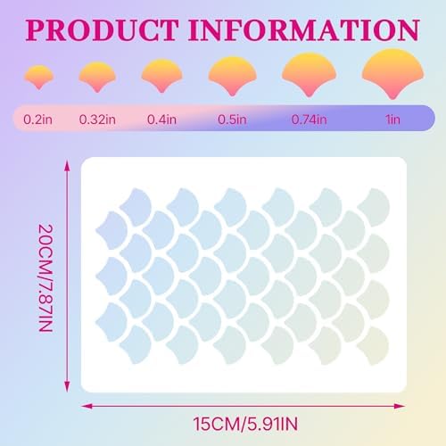 10 Pcs Fish Scale Stencils, Mermaid Scale Template, Multifunctional Face Painting Template, Reusable, Suitable for Wall, Face and Body Painting, As Well As DIY Crafts