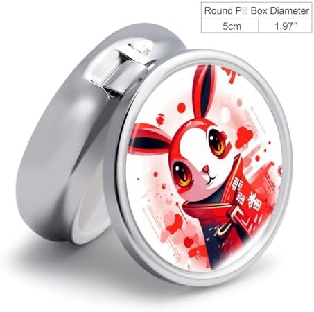 Pill Box Pill Case for Woman Weekly Pill Organizer with 3 Compartments Bunny Face Small Pillbox Pill Container Portable Vitamin Holder Boxes for Travel Medicine Organizer