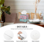 Tropical Tissue Box Cover PU Leather Square Tissues Holder Summer Pink Flamingos On Turquoise Decorative Facial Paper Organizer Dispenser for Bedroom Bathroom Vanity,Home Office Car