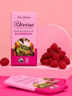 DIVINE CHOCOLATE Dark Chocolate 70% Raspberry, 90 GR
