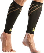 CopperJoint Calf Compression Sleeve for Men & Women Medium Copper Stripe-Firm Snug Fit Support for Shin Splints, Cramps, Varicose Veins-Copper Infused Nylon Pull-On Leg Sleeve for Sports & Daily Wear