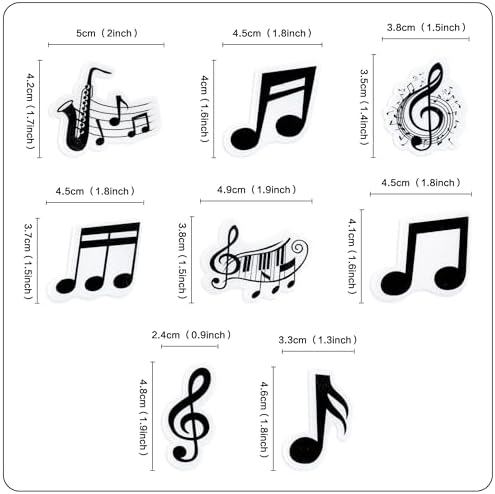 Ercadio 40Pcs Edible Music Notes Cupcake Toppers Black Musical Symbol Cupcake Picks for Musical Theme Baby Shower Music Lover Birthday Concert Party Cake Decorations Supplies