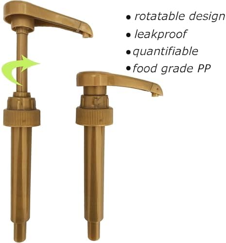 Syrup Pump Compatible with Torani, DaVinci and Skinny (Set of 2) - fits bottles (25.4 oz-750ml) (Gold)