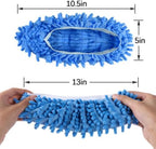 1 Pair Mop Slipper Shoes Cover,Soft Washable Shoes Cover,Reusable Foot Socks for Floor Cleaning,Sweeping Mop Tool for House Kitchen Office-Blue