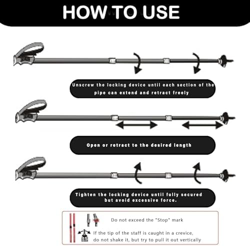 Retractable Trekking Pole Aluminum Alloy Walking Poles Portable Hiking Pole Suitable for Outdoor Activities Such as Mountaineering,Traveling,and Cross-Country Running
