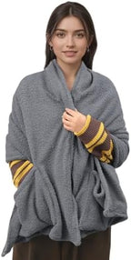 Womens Wearable Blanket Cozy Fleece Oversized Pockets Shawl Poncho Cape Winter Plush Warm Shoulder Wrap Cloak Shrug